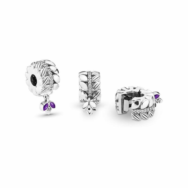 Pandora Grains Of Energy Clip - Sterling Silver/Enamel/Purple/Cubic Zirconia - Canada | DW1308ZS